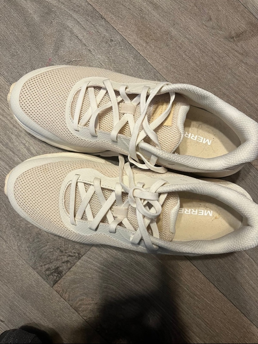 Merrell Cream Mesh Lace-Up Sneakers